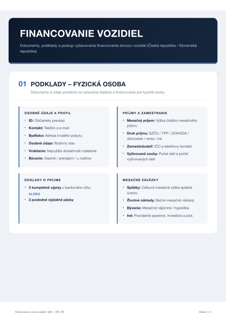 Náhľad dokumentu Financovanie vozidiel